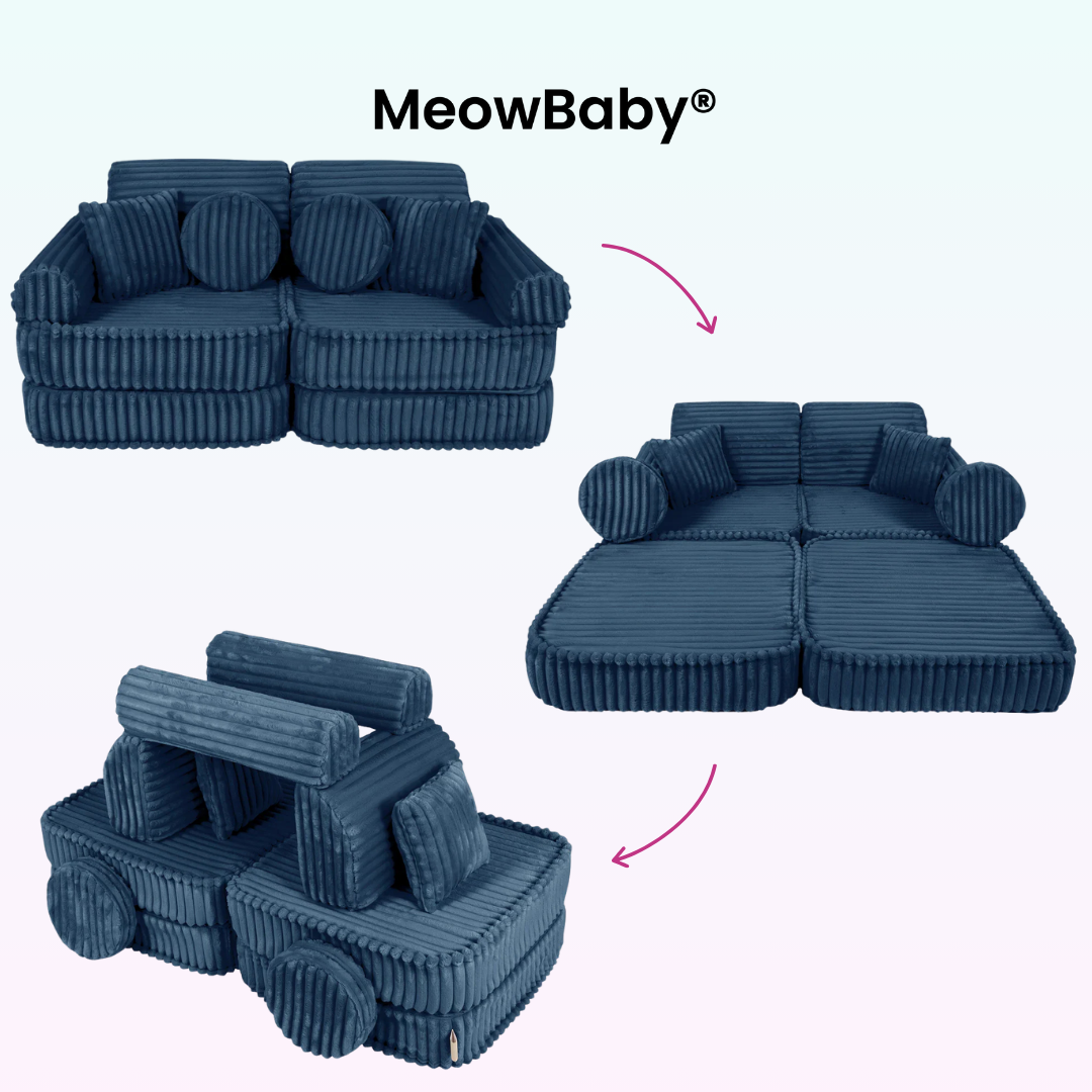 MeowBaby Play Sofa Mini Plus Churros - Cotton Beige