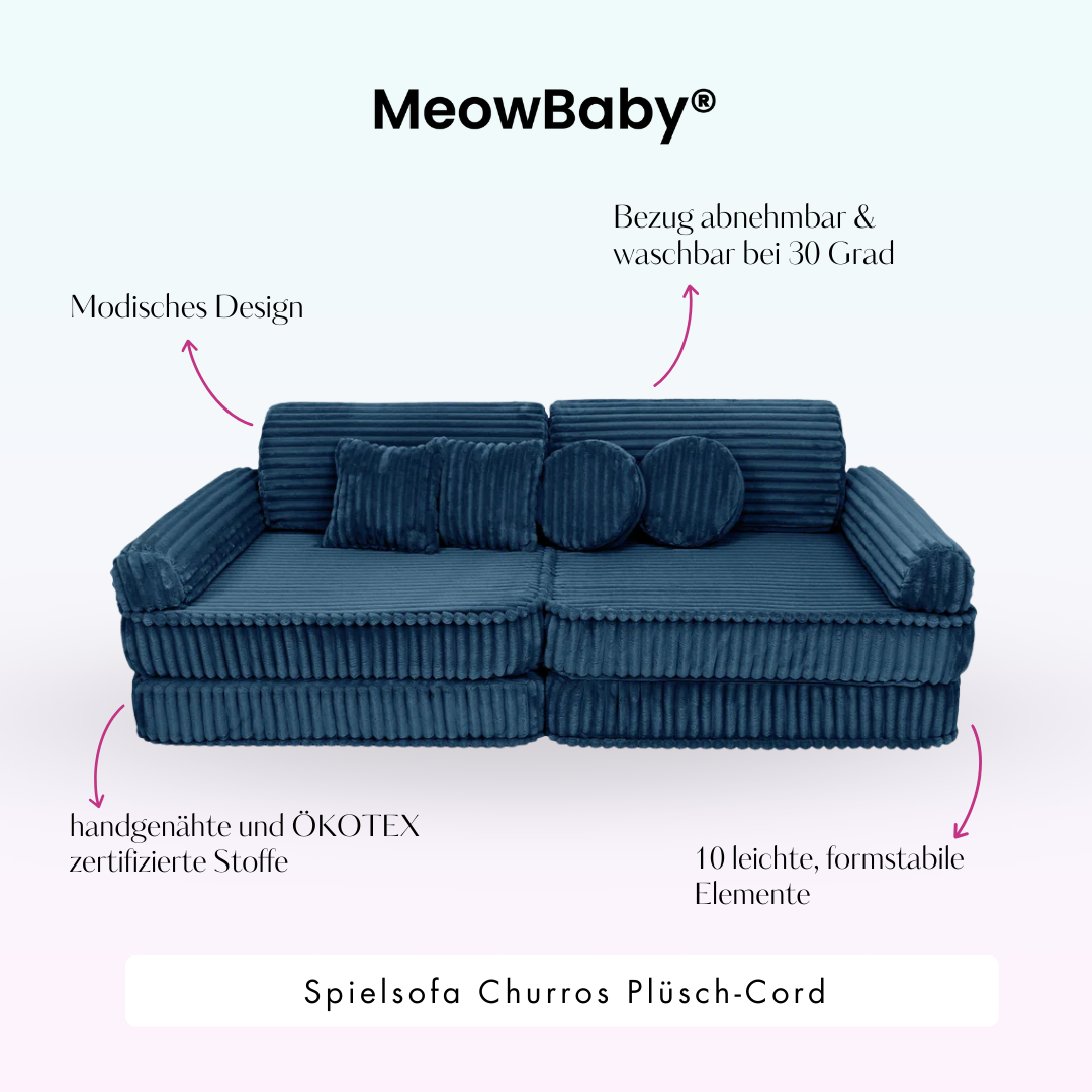 MeowBaby Spielsofa Churros Plüsch-Cord