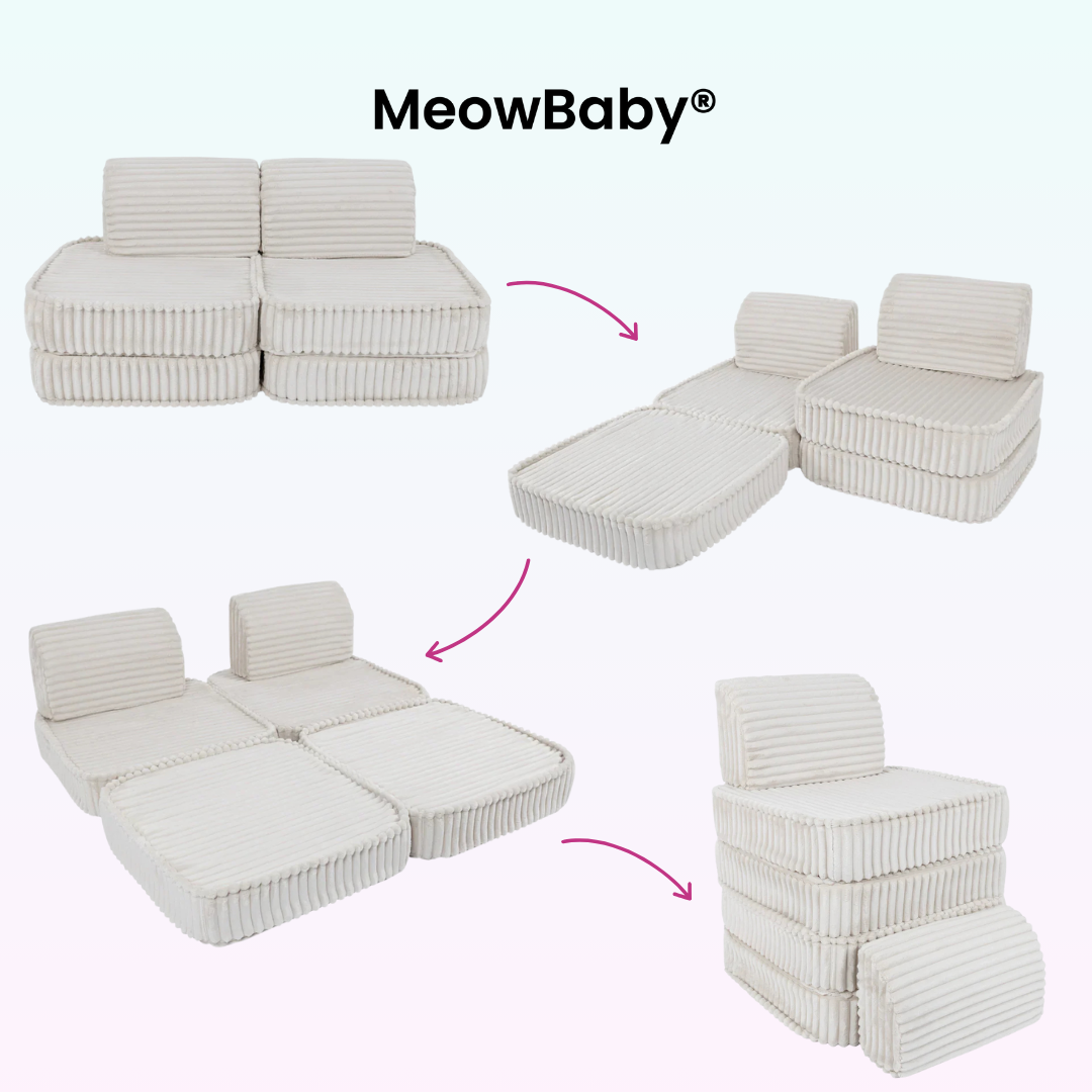 MeowBaby Play Sofa Mini Basic Churros - Cotton Beige