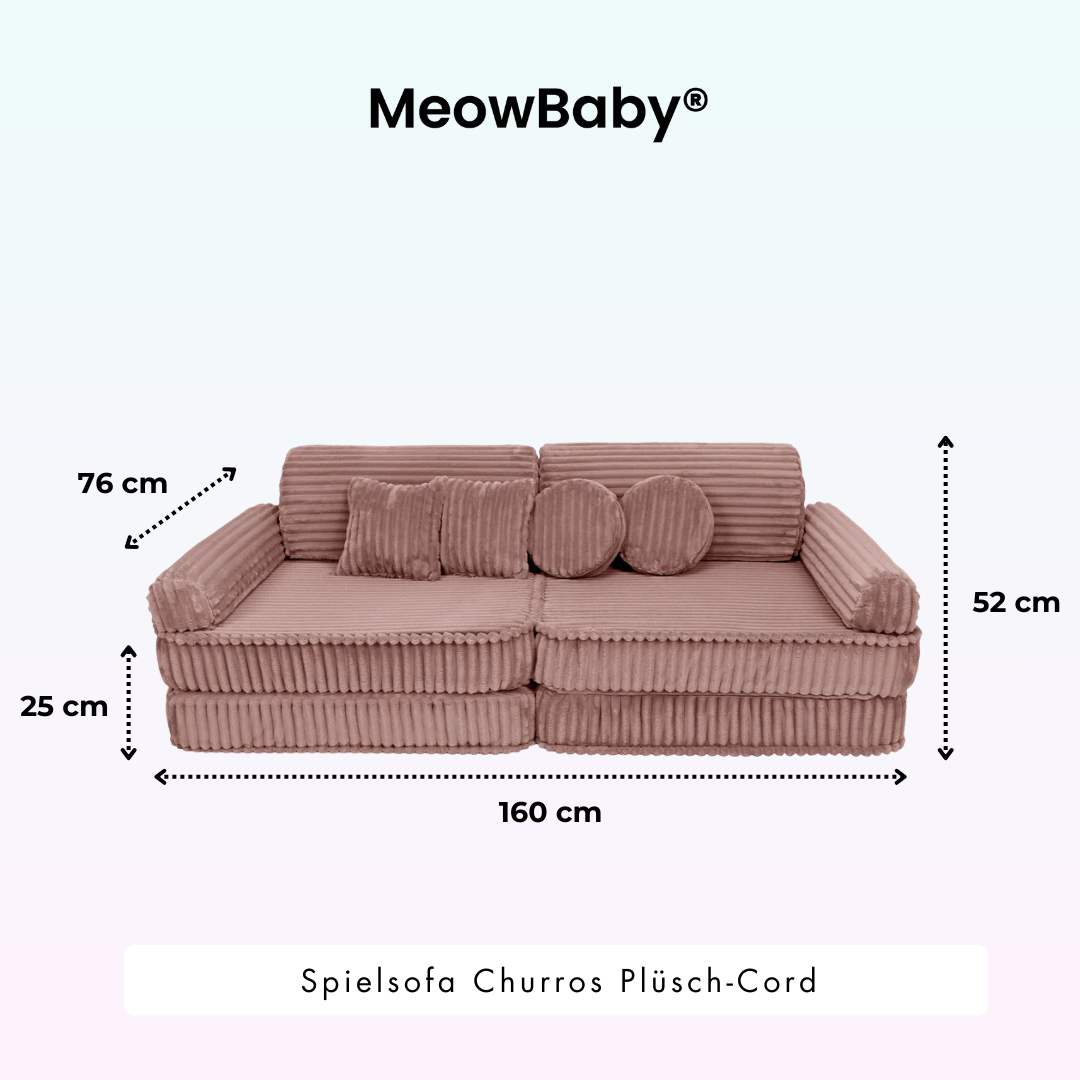 MeowBaby Spielsofa Churros - Plüschcord Edition
