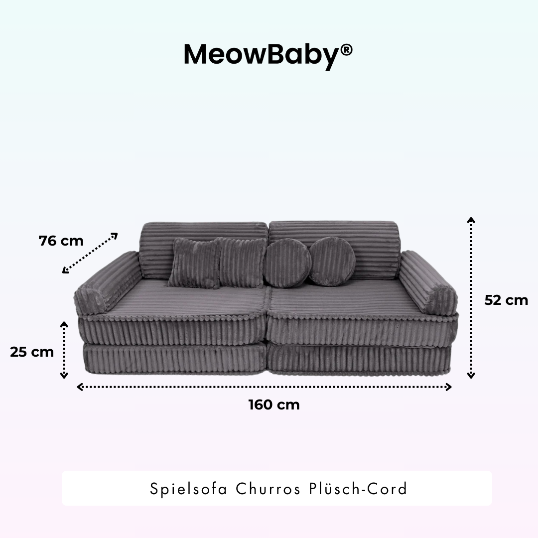MeowBaby Spielsofa Churros Plüsch-Cord