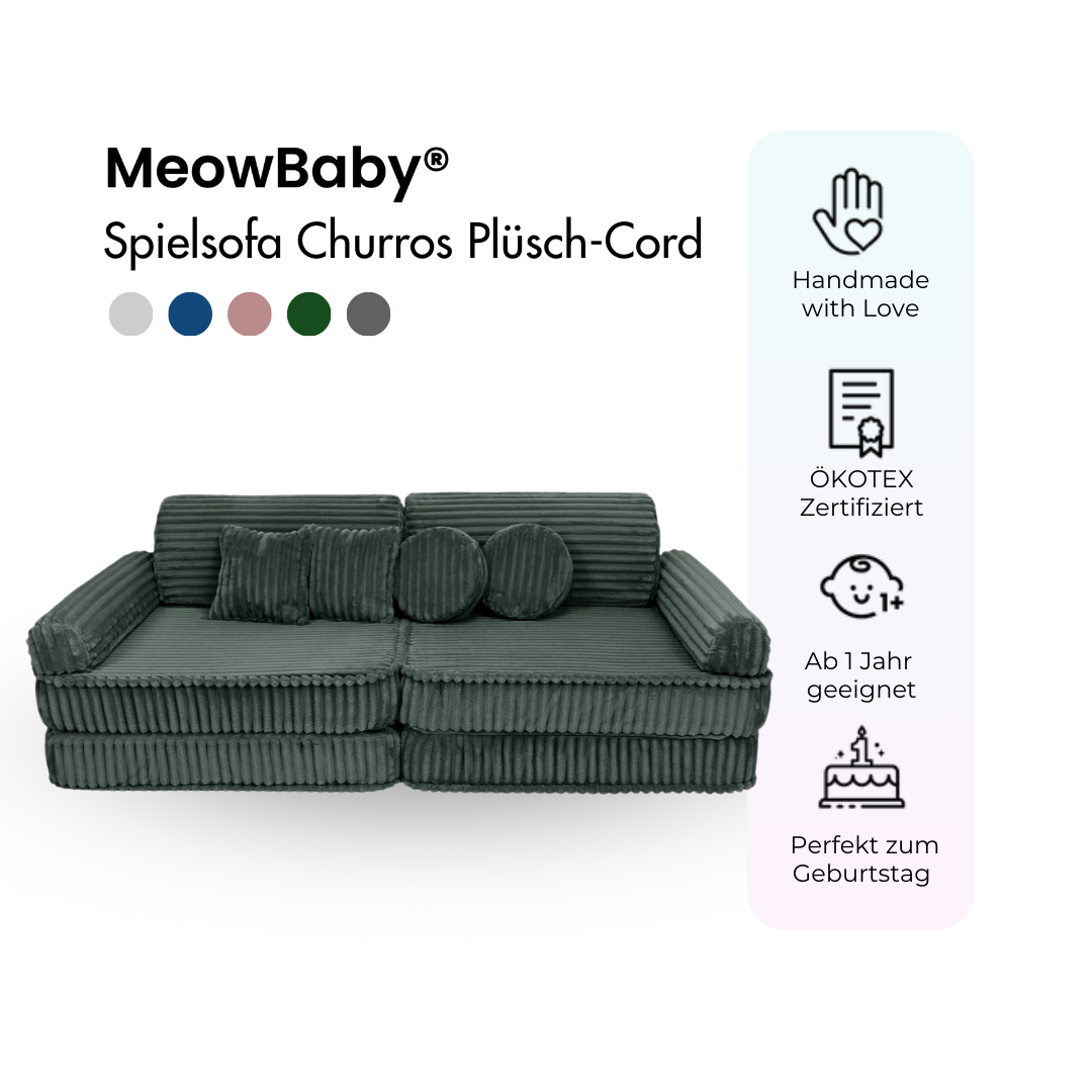MeowBaby Spielsofa Churros - Plüschcord Edition