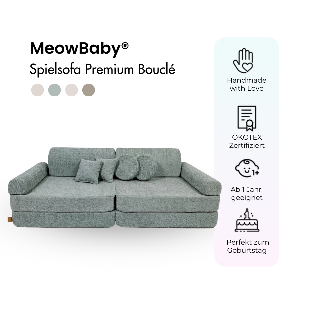 MeowBaby Play Sofa Premium Bouclé - ecru
