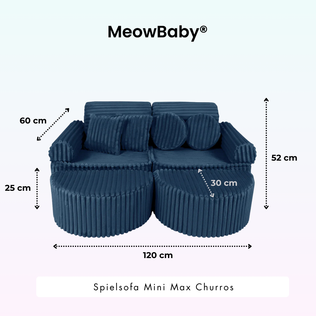 MeowBaby Spielsofa Mini Max Churros - Plüschcord Edition