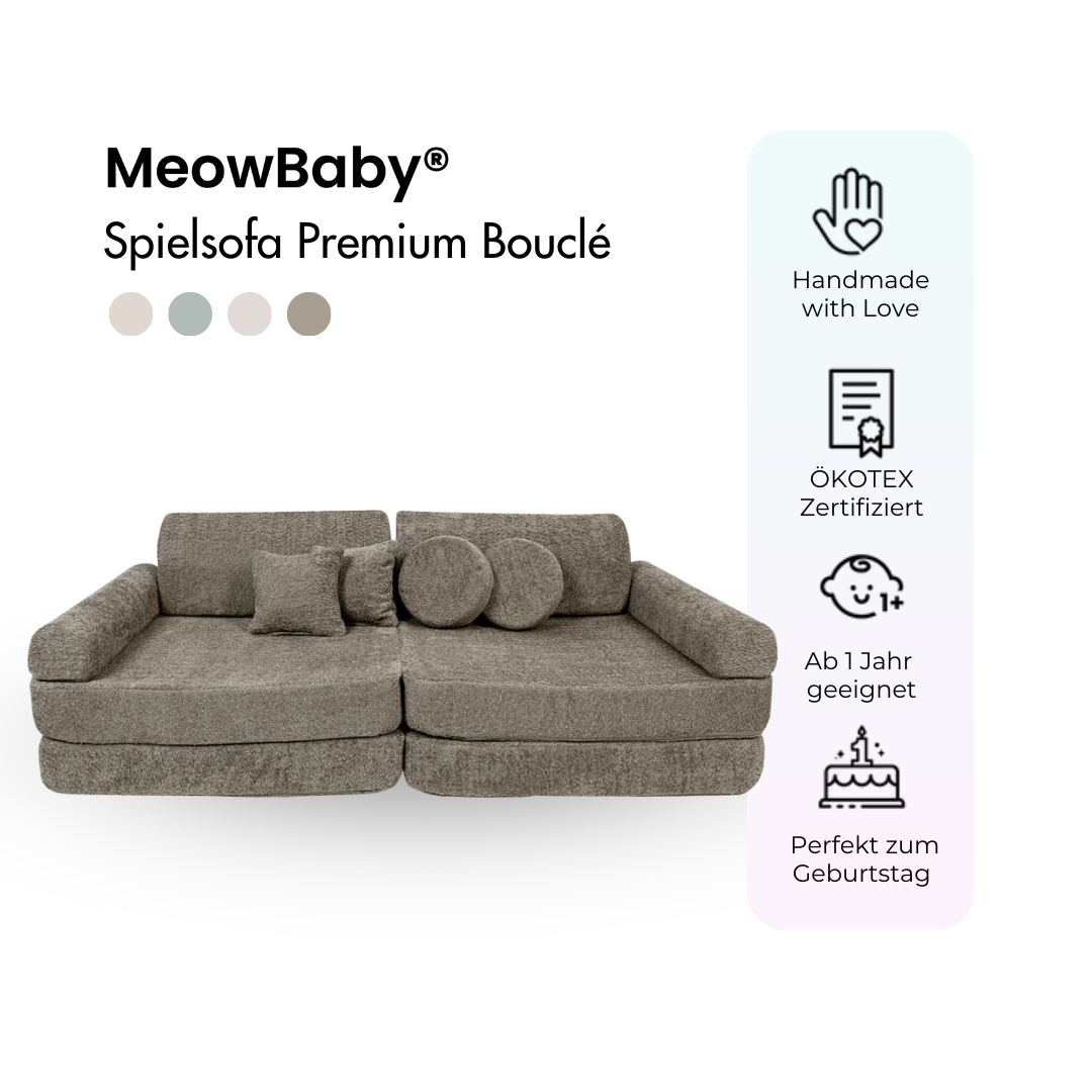 MeowBaby Play Sofa Premium Bouclé - ecru