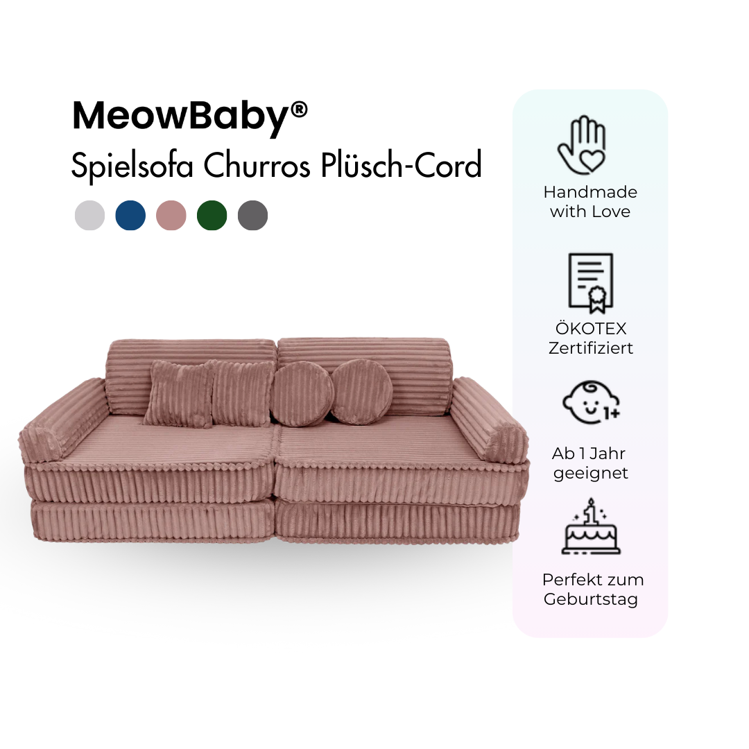 MeowBaby Spielsofa Churros - Plüschcord Edition