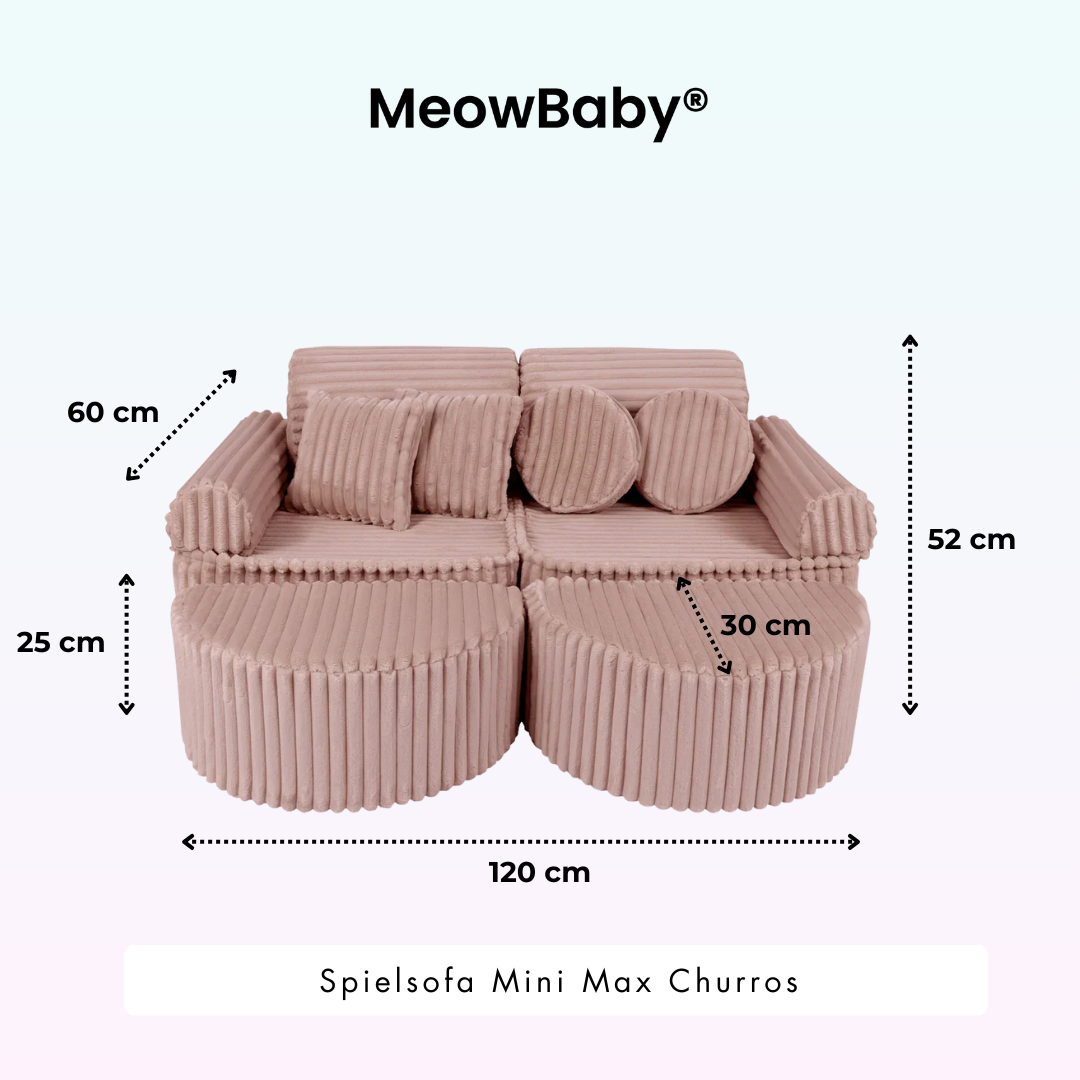 MeowBaby Play Sofa Mini Max Churros - Cotton Beige