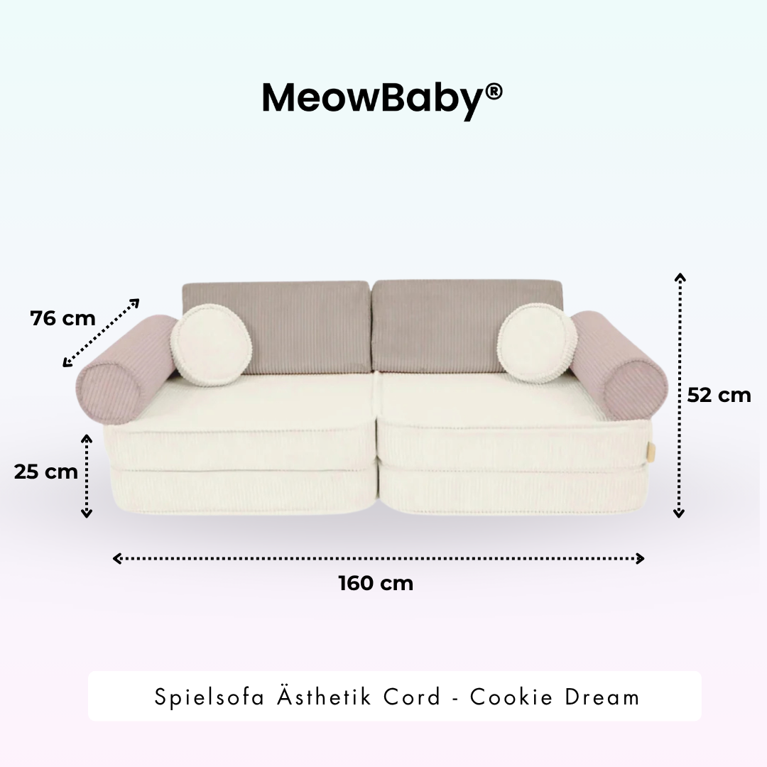 MeowBaby Spielsofa Ästhetik Cord - Cookie Dream