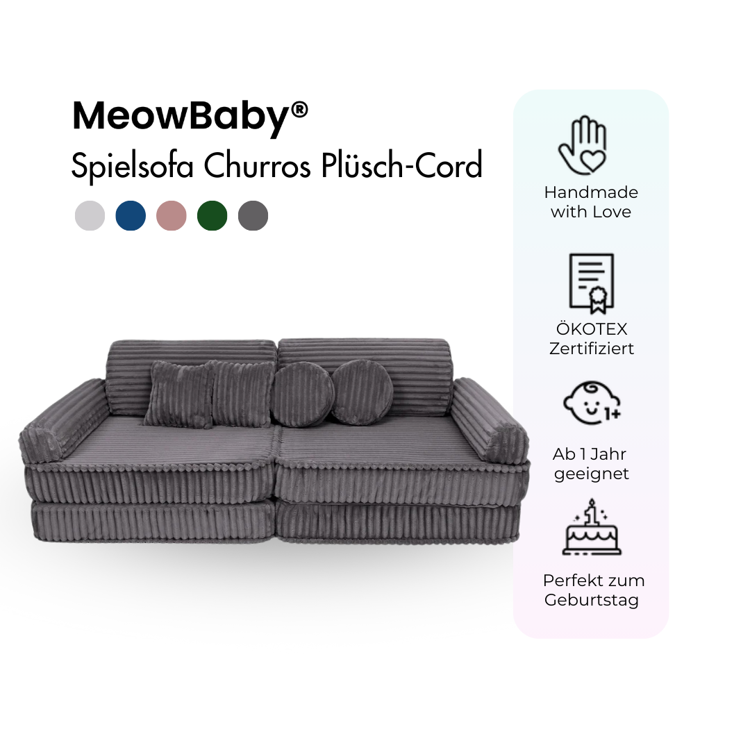 MeowBaby Spielsofa Churros - Plüschcord Edition