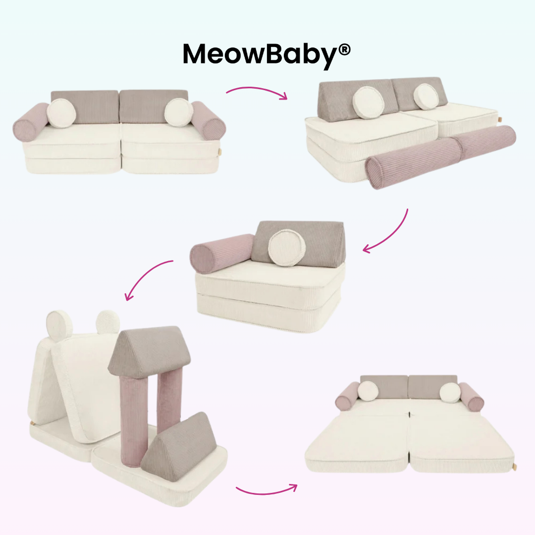 MeowBaby Spielsofa Ästhetik Cord - Cookie Dream