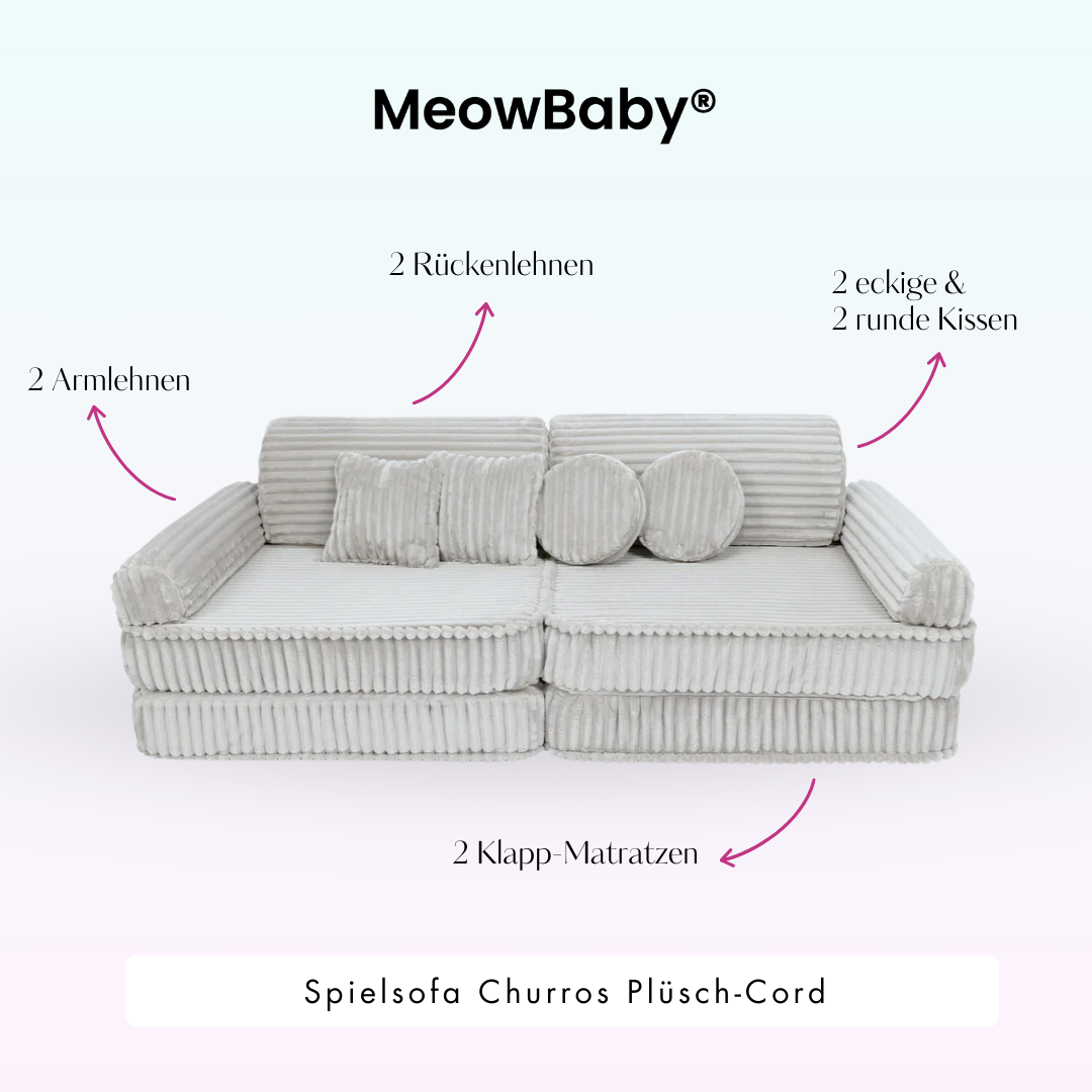 MeowBaby Spielsofa Churros Plüsch-Cord