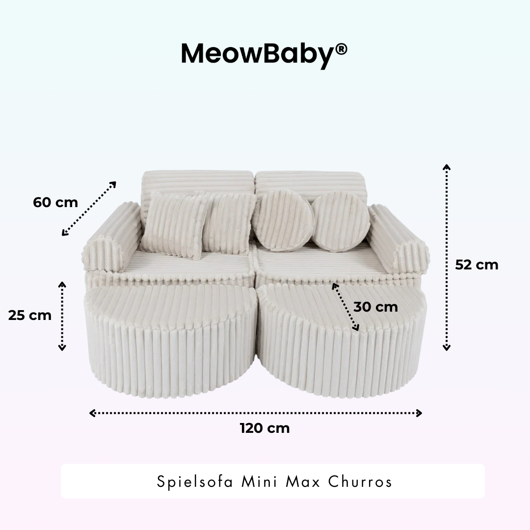 MeowBaby Spielsofa Mini Max Churros - Plüschcord Edition