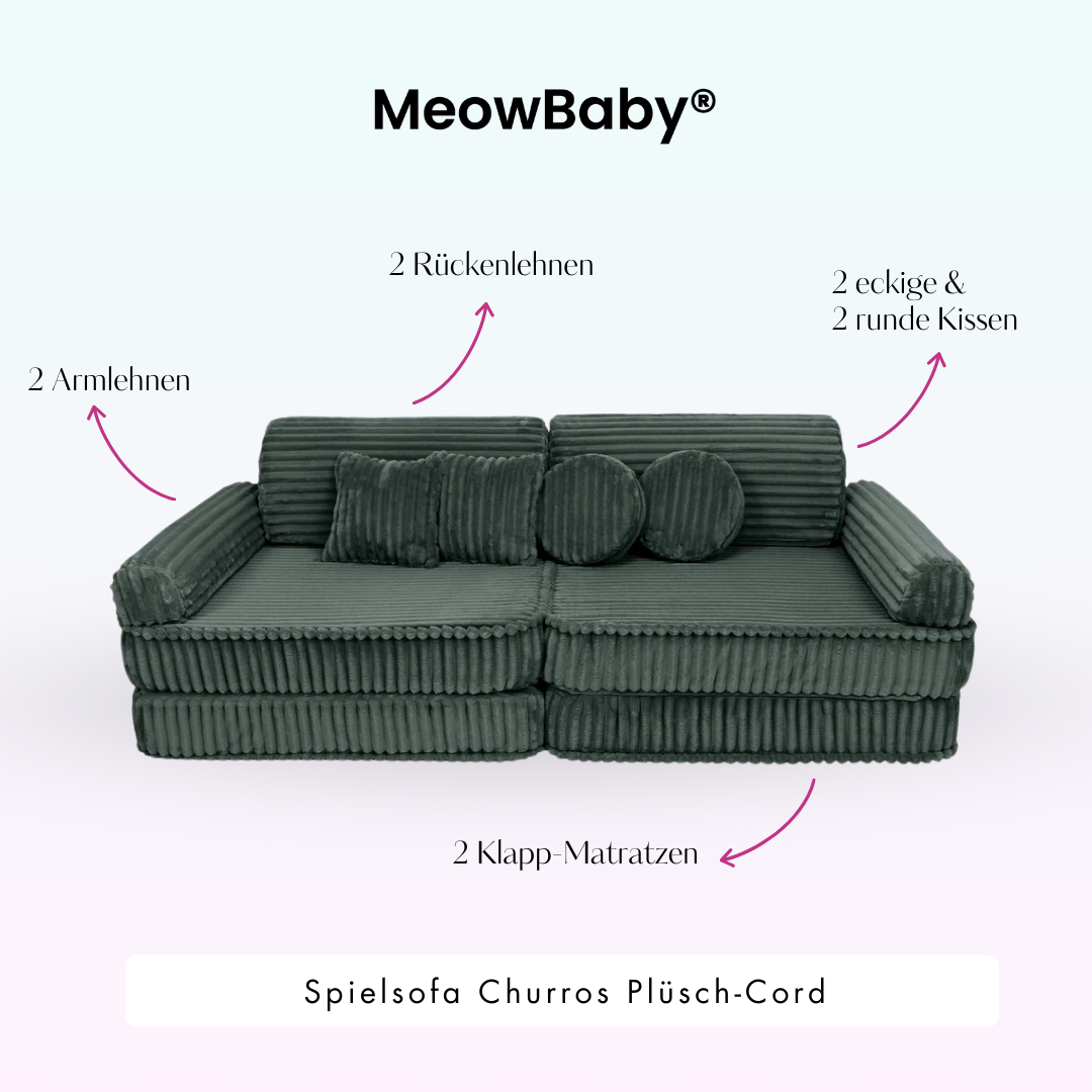 MeowBaby Spielsofa Churros Plüsch-Cord