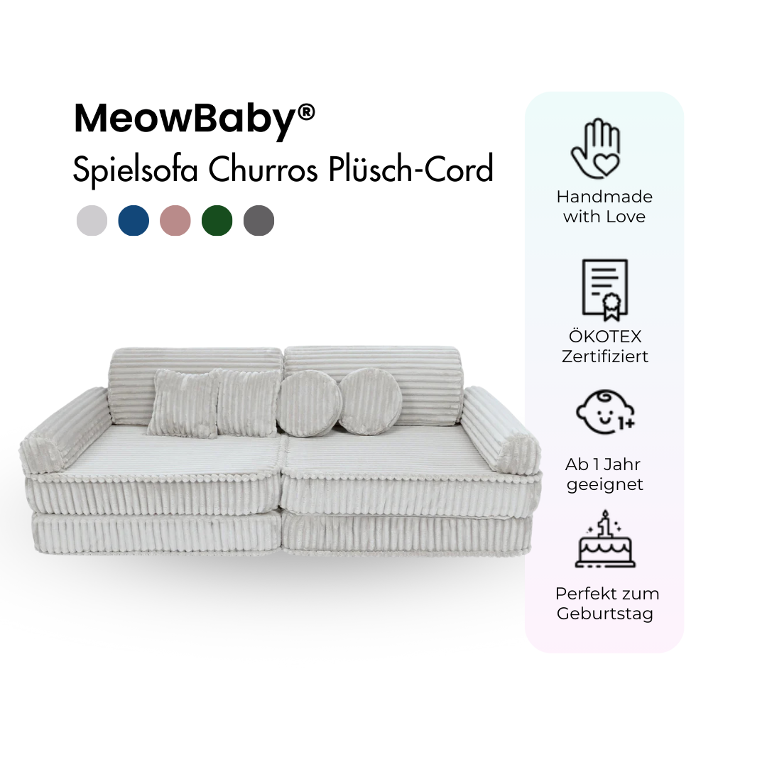 MeowBaby Spielsofa Churros - Plüschcord Edition