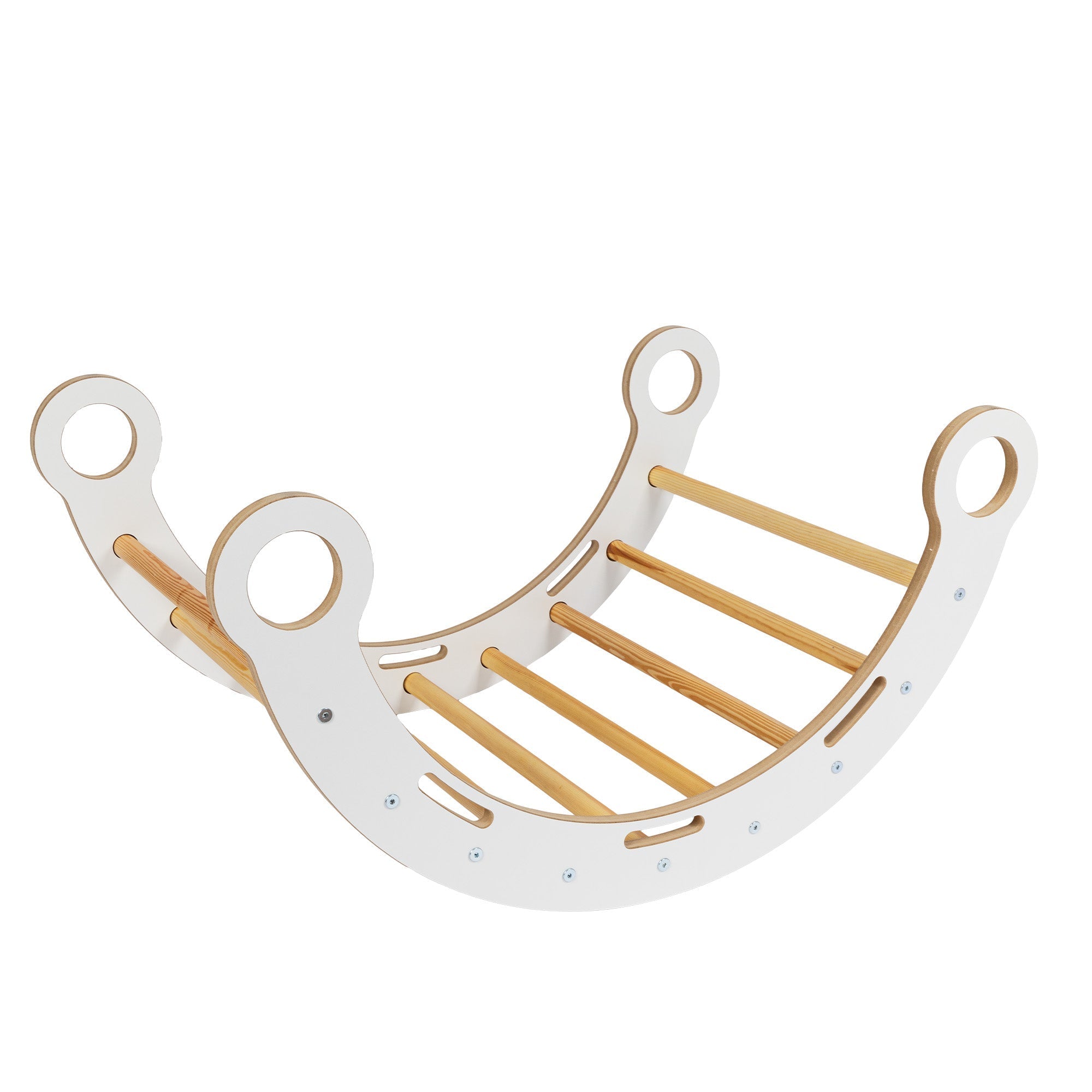 MeowBaby Rocker with Rollers - Wooden Toddler Indoor Climbing Frame for Kids