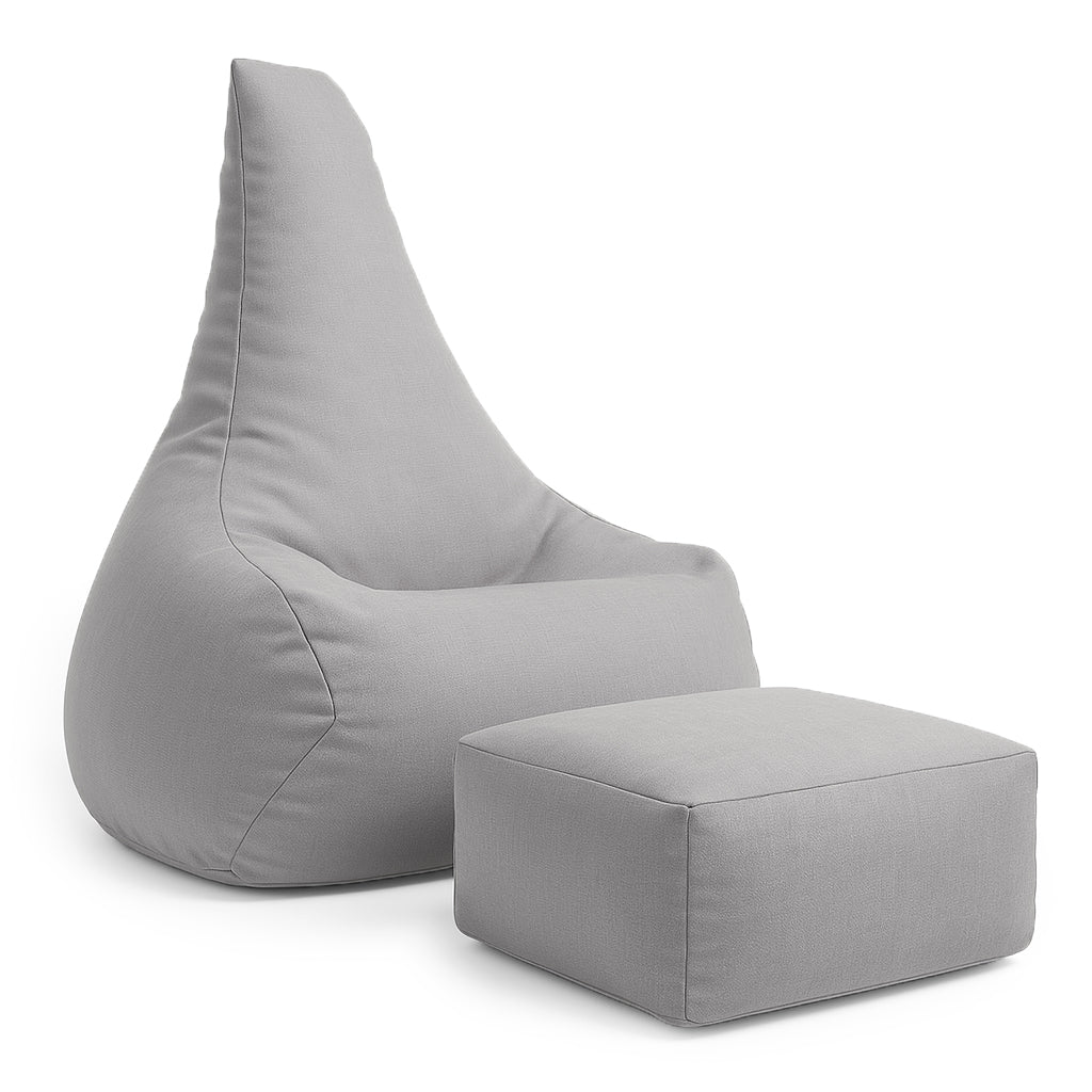 MeowBaby Outdoor Kinder-Sitzsack Outzy Tearo - Feather Fog Gray