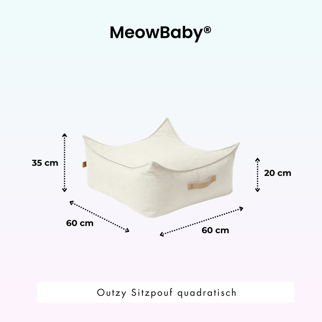 MeowBaby Outzy Sitzpouf für Kinder quadratisch - Outdoor Living Edition