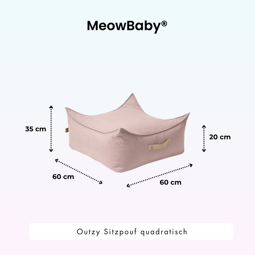 MeowBaby Outzy Sitzpouf für Kinder quadratisch - Outdoor Living Edition