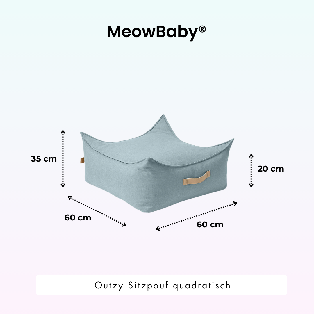 MeowBaby Outzy Sitzpouf für Kinder quadratisch - Outdoor Living Edition