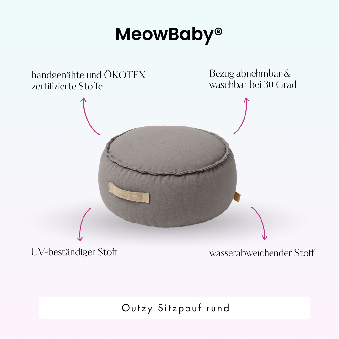 MeowBaby Outzy Sitzpouf für Kinder rund - Outdoor Living Edition