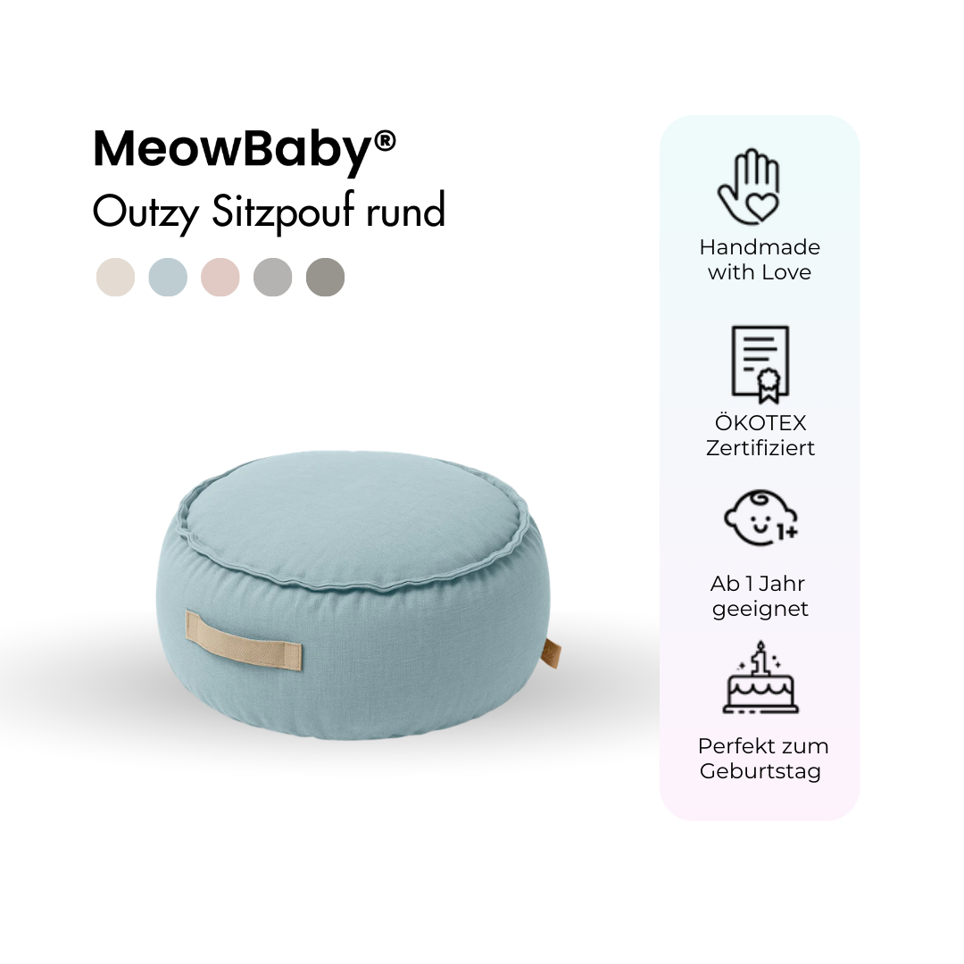 MeowBaby Outzy Sitzpouf für Kinder rund - Outdoor Living Edition