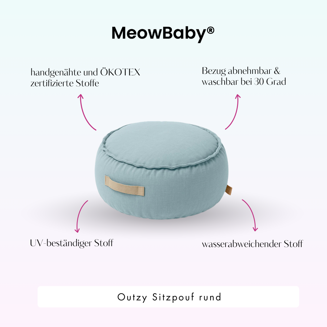 MeowBaby Outzy Sitzpouf für Kinder rund - Outdoor Living Edition