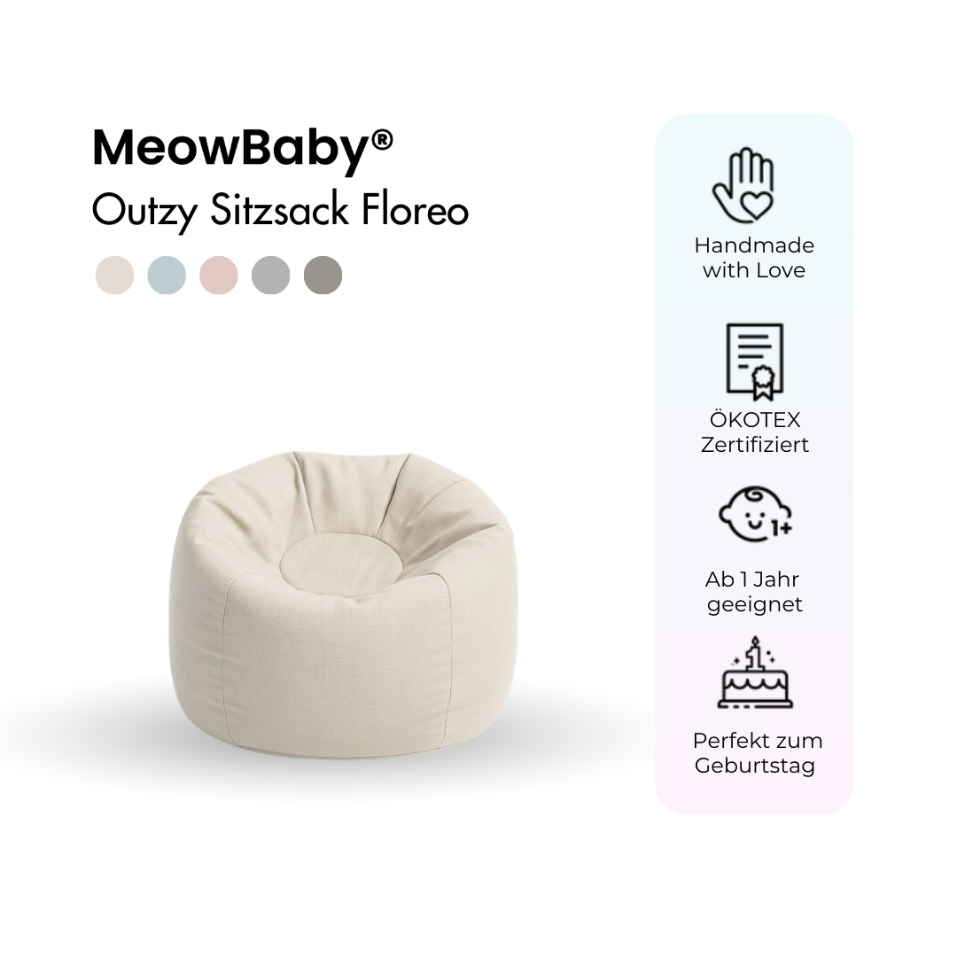 MeowBaby Outdoor Kinder-Sitzsack Outzy Floreo
