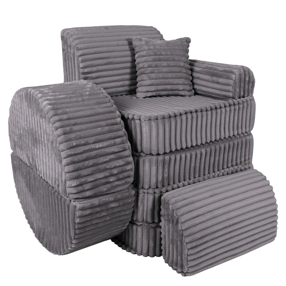 MeowBaby Play Sofa Mini Max Churros - Jurassic Grey