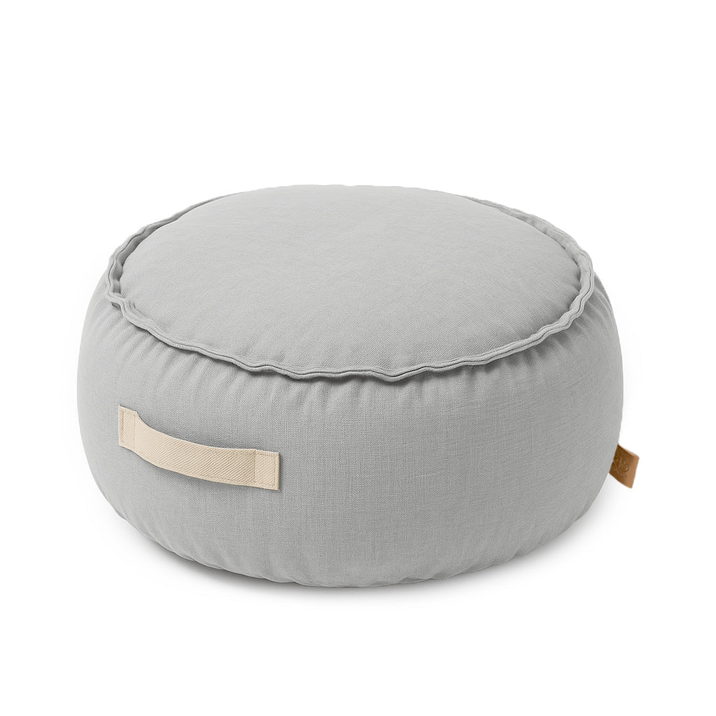 MeowBaby Outzy Kinder-Sitzpouf rund - Feather Fog Gray