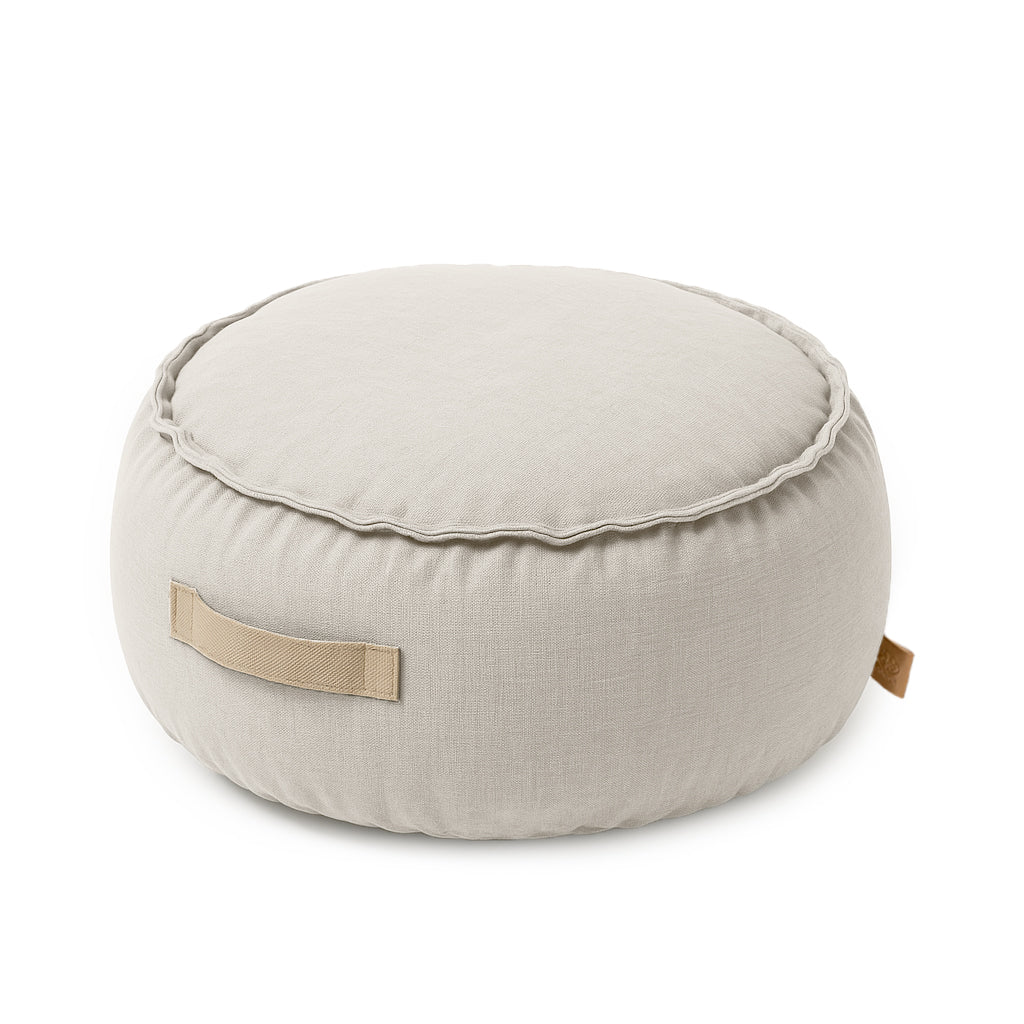 MeowBaby Outzy Kinder-Sitzpouf rund - Oat Blush Beige