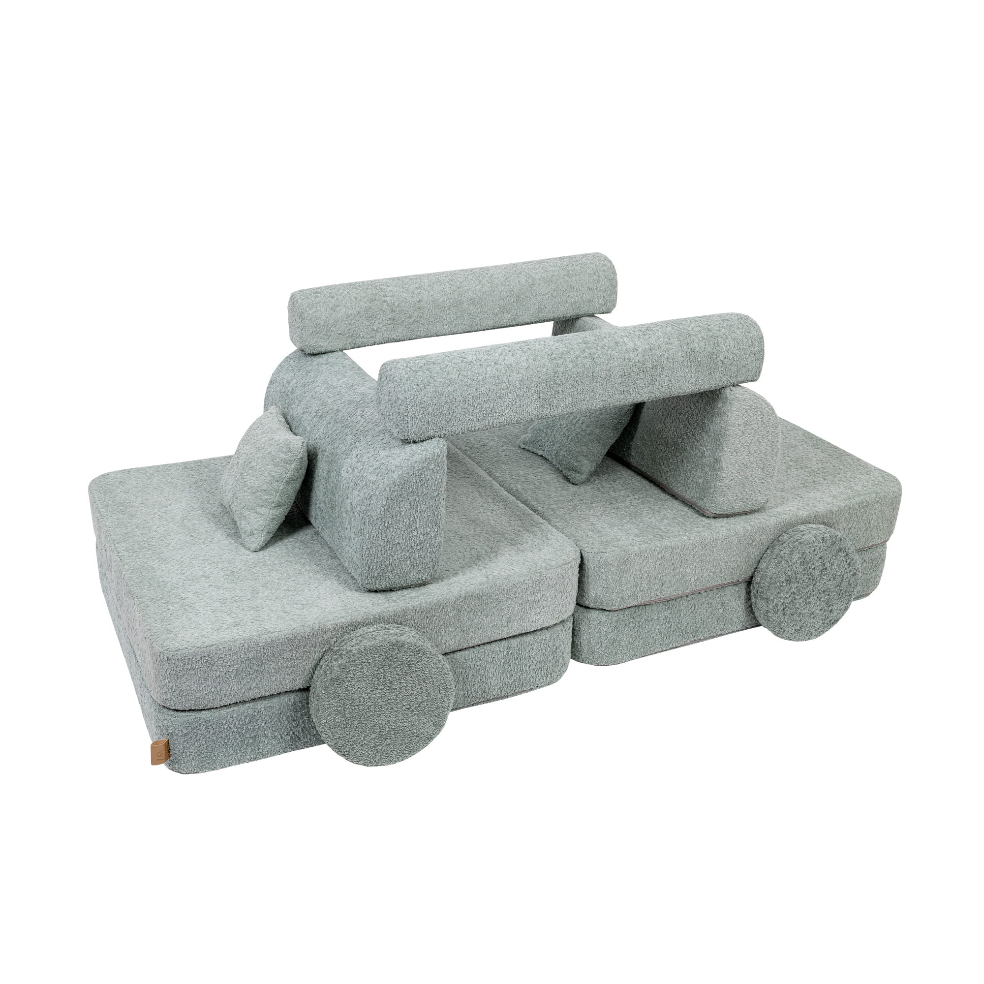 MeowBaby Play Sofa Premium Bouclé - fresh mint