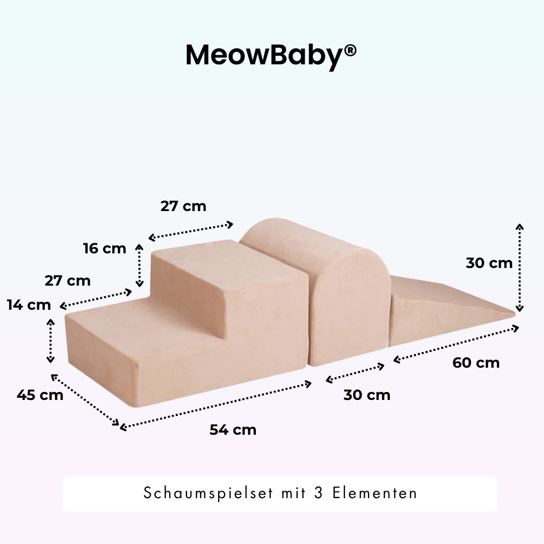 MeowBaby Schaumspielset Velvet mit Bällebad, 200 Bälle - eigene Farbauswahl