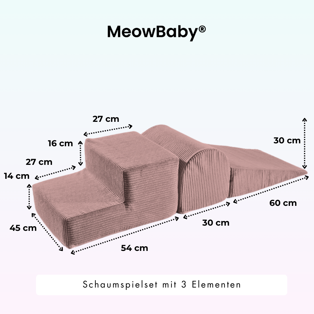 MeowBaby foam play set Aesthetic Cord ecru/beige with ball pit, 200 balls - custom color selection