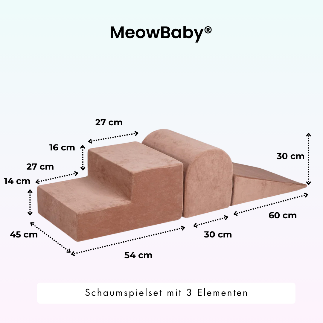 MeowBaby Schaumspielset Velvet mit Bällebad, 200 Bälle - eigene Farbauswahl