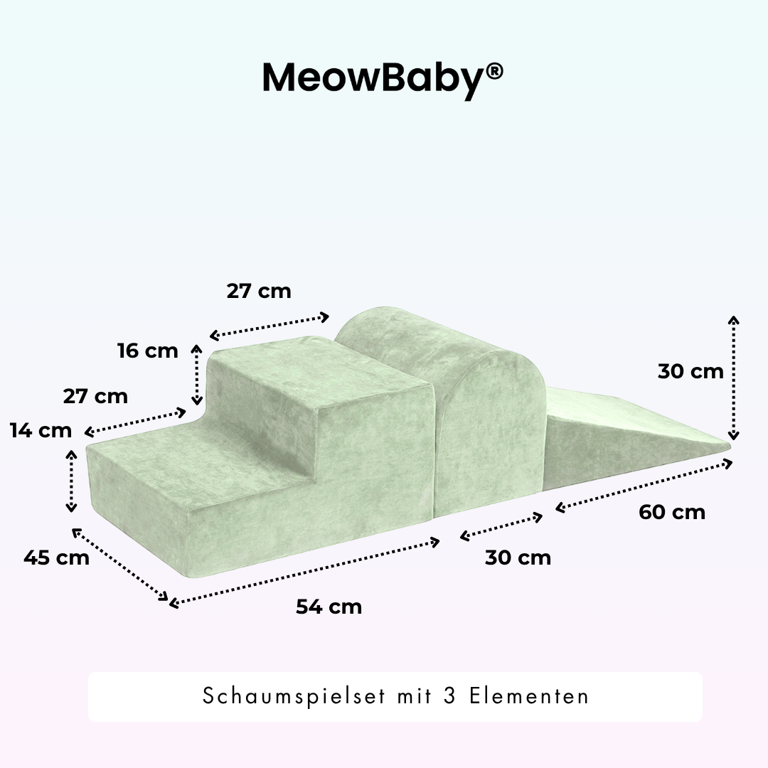MeowBaby Schaumspielset Velvet mit Bällebad, 200 Bälle - eigene Farbauswahl