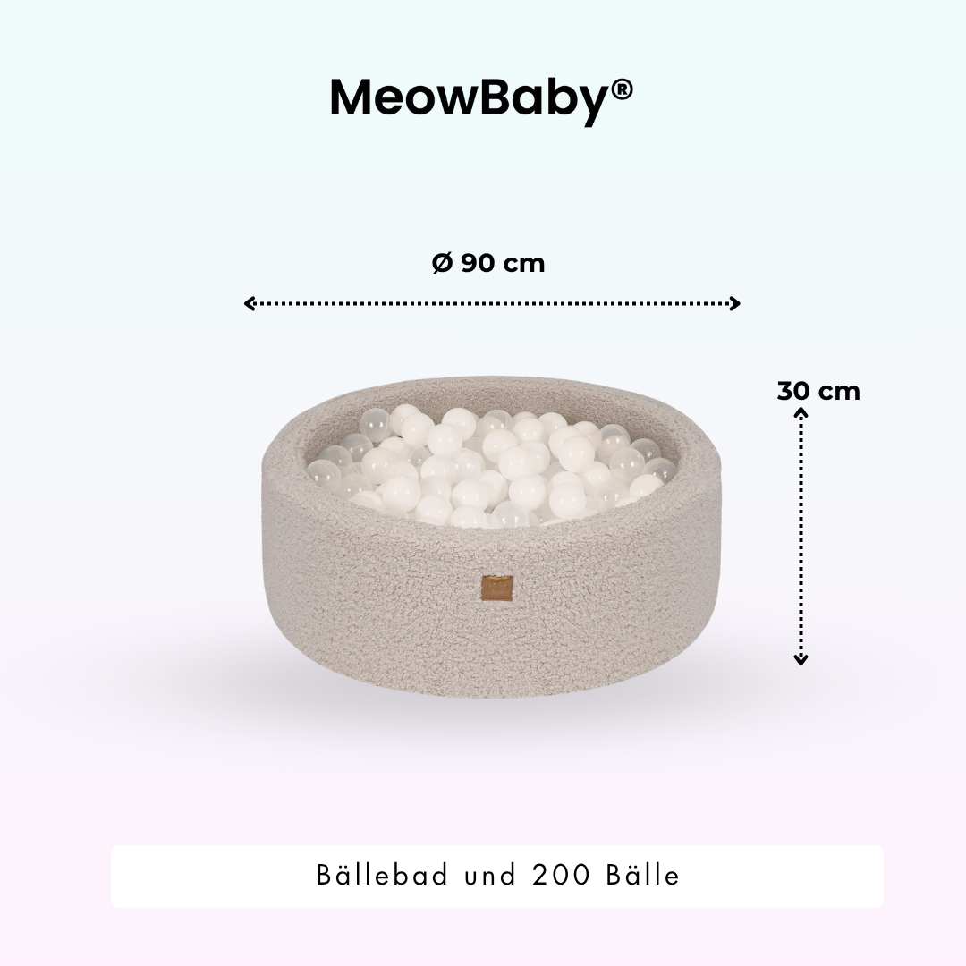 MeowBaby Schaumspielset Bearly mit Bällebad, 200 Bälle - eigene Farbauswahl