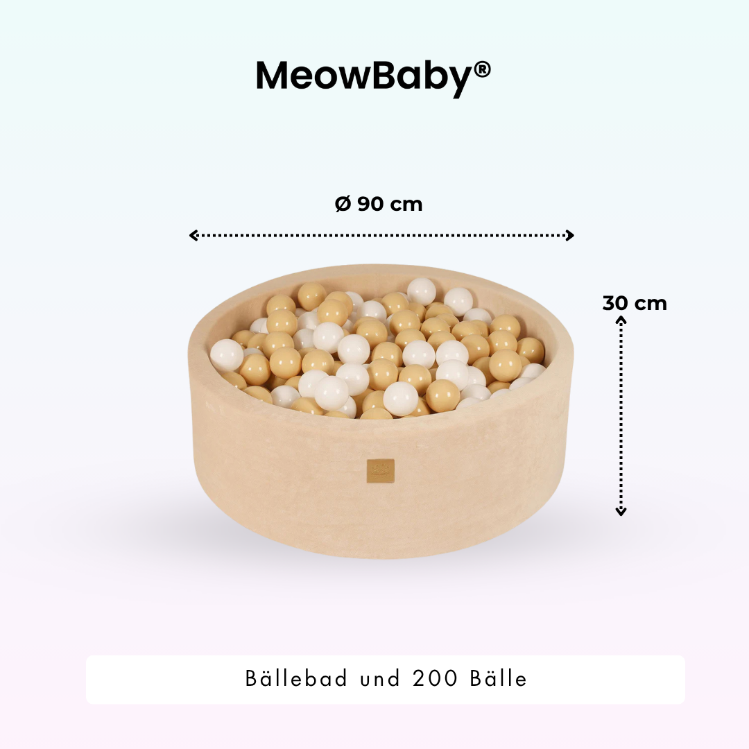 MeowBaby Schaumspielset Velvet mit Bällebad, 200 Bälle - eigene Farbauswahl