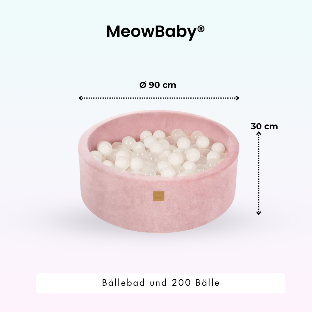 MeowBaby Schaumspielset Velvet mit Bällebad, 200 Bälle - eigene Farbauswahl