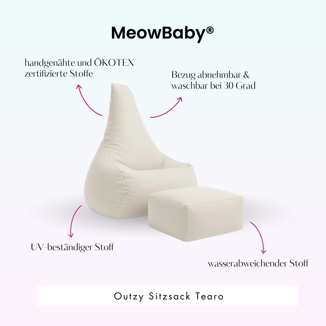 MeowBaby Outdoor Kinder-Sitzsack Outzy Tearo