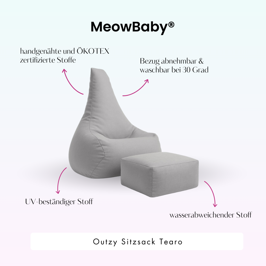 MeowBaby Outdoor Kinder-Sitzsack Outzy Tearo