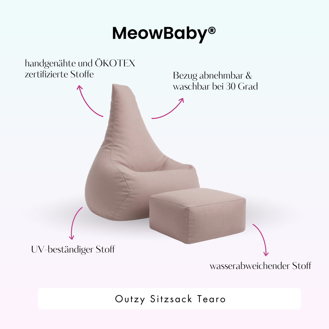 MeowBaby Outdoor Kinder-Sitzsack Outzy Tearo