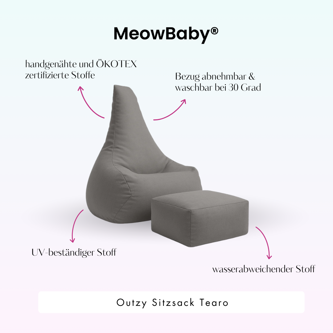 MeowBaby Outdoor Kinder-Sitzsack Outzy Tearo