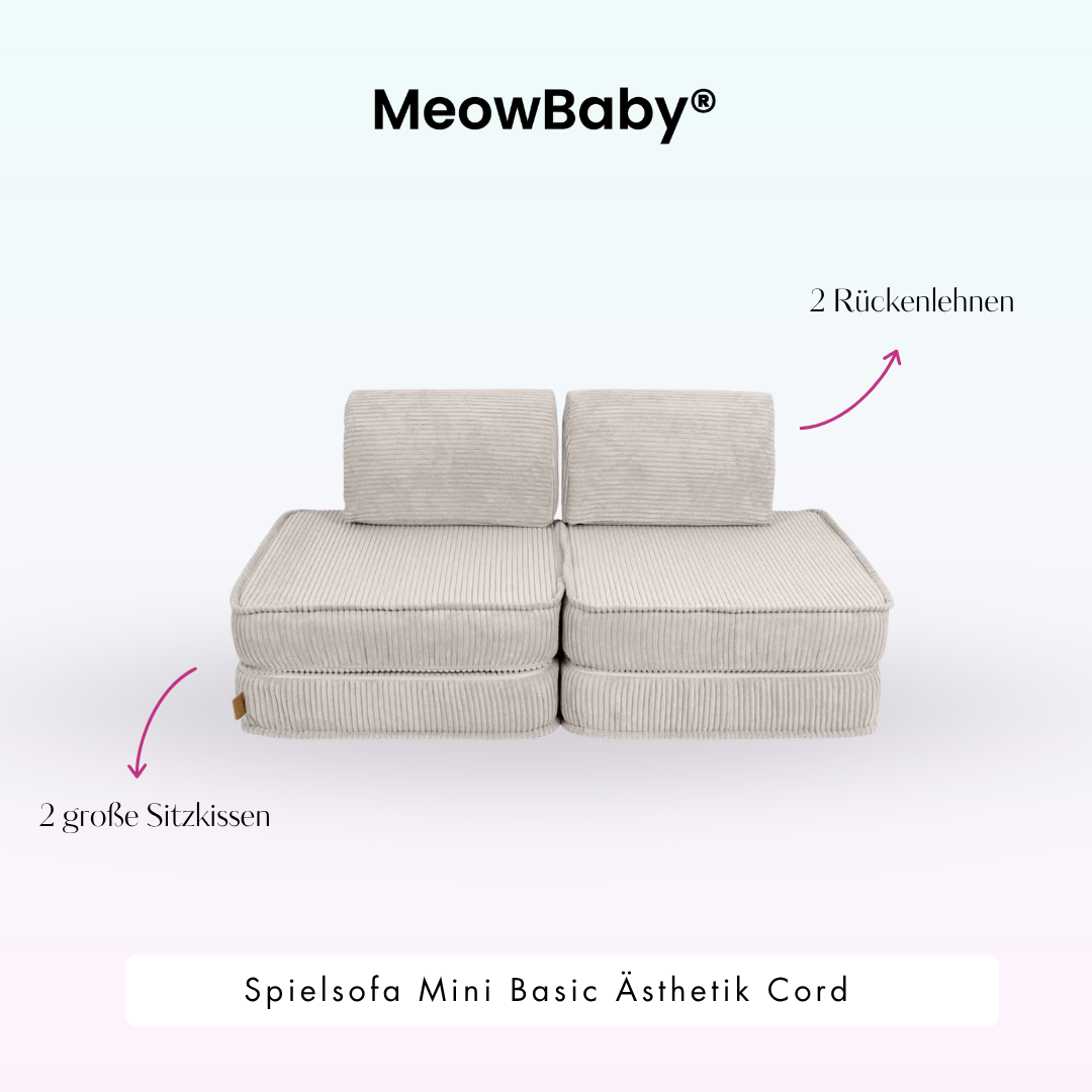 MeowBaby Play Sofa Mini Basic Aesthetic Cord - ecru/beige