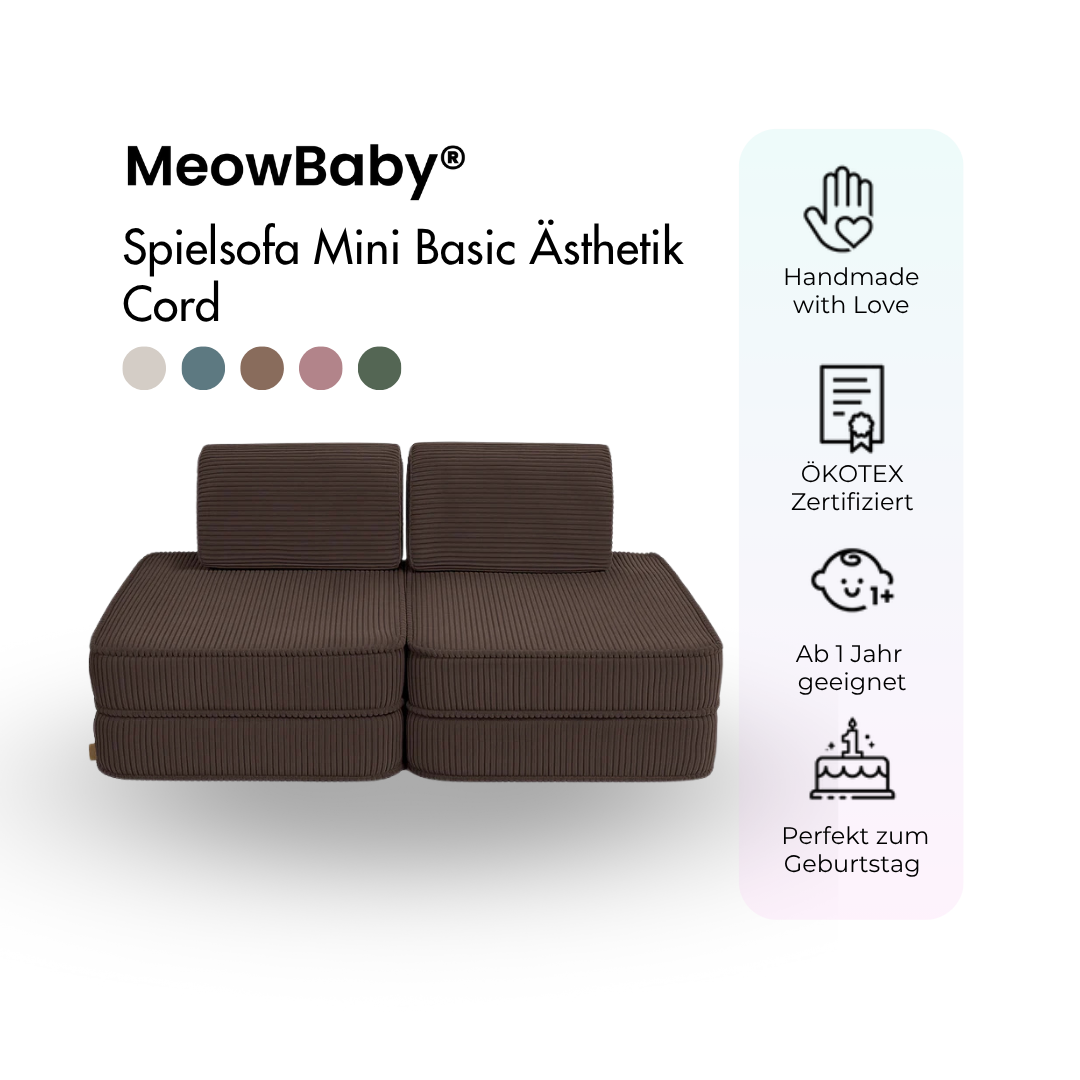 MeowBaby Spielsofa Ästhetik Cord Mini Basic - Classic Cord Edition