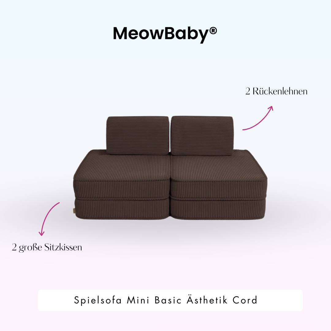 MeowBaby Spielsofa Ästhetik Cord Mini Basic - Classic Cord Edition