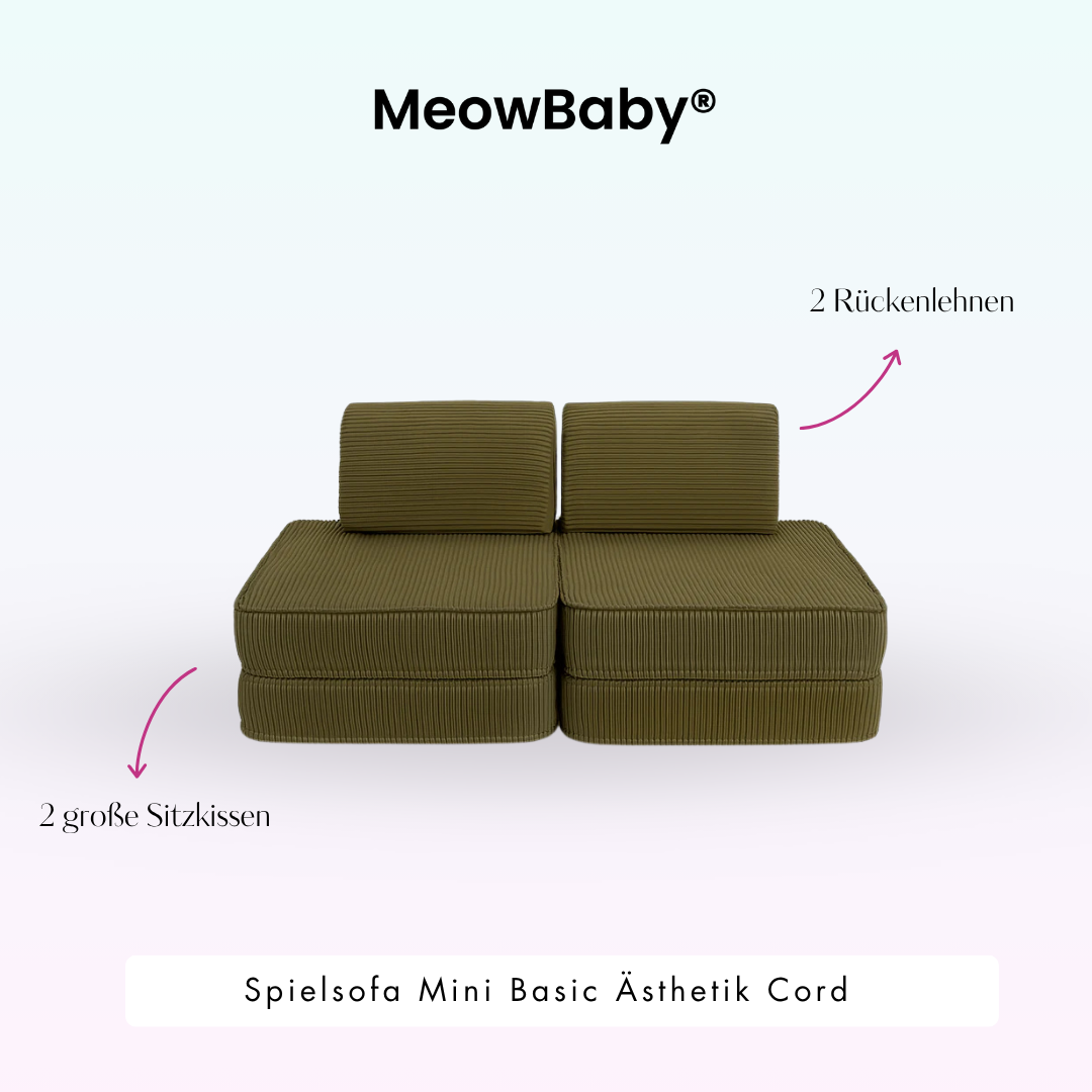MeowBaby Play Sofa Mini Basic Aesthetic Cord - ecru/beige
