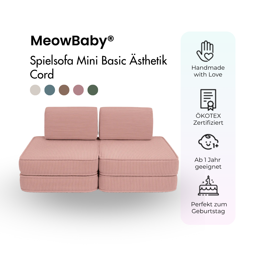 MeowBaby Play Sofa Mini Basic Aesthetic Cord - ecru/beige