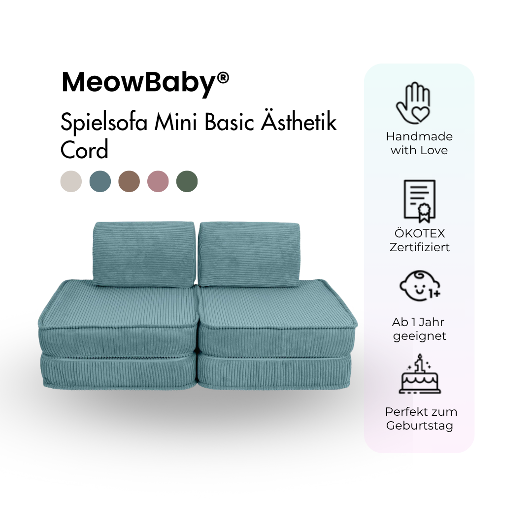 MeowBaby Play Sofa Mini Basic Aesthetic Cord - ecru/beige