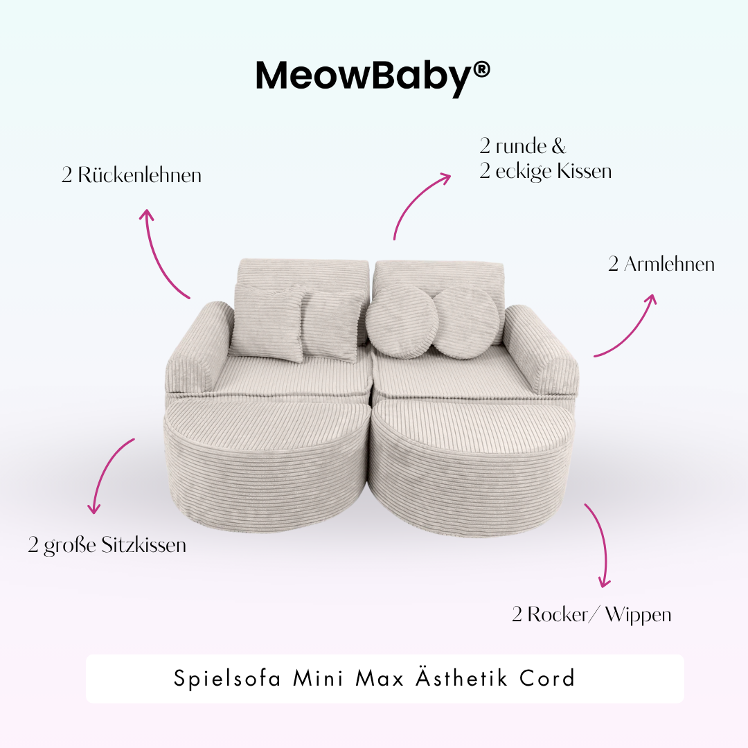 MeowBaby Spielsofa Mini Max Ästhetik Cord