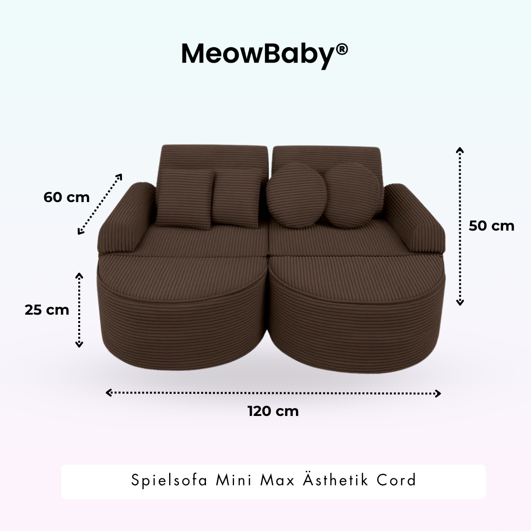 MeowBaby Spielsofa Ästhetik Cord Mini Max - Classic Cord Edition